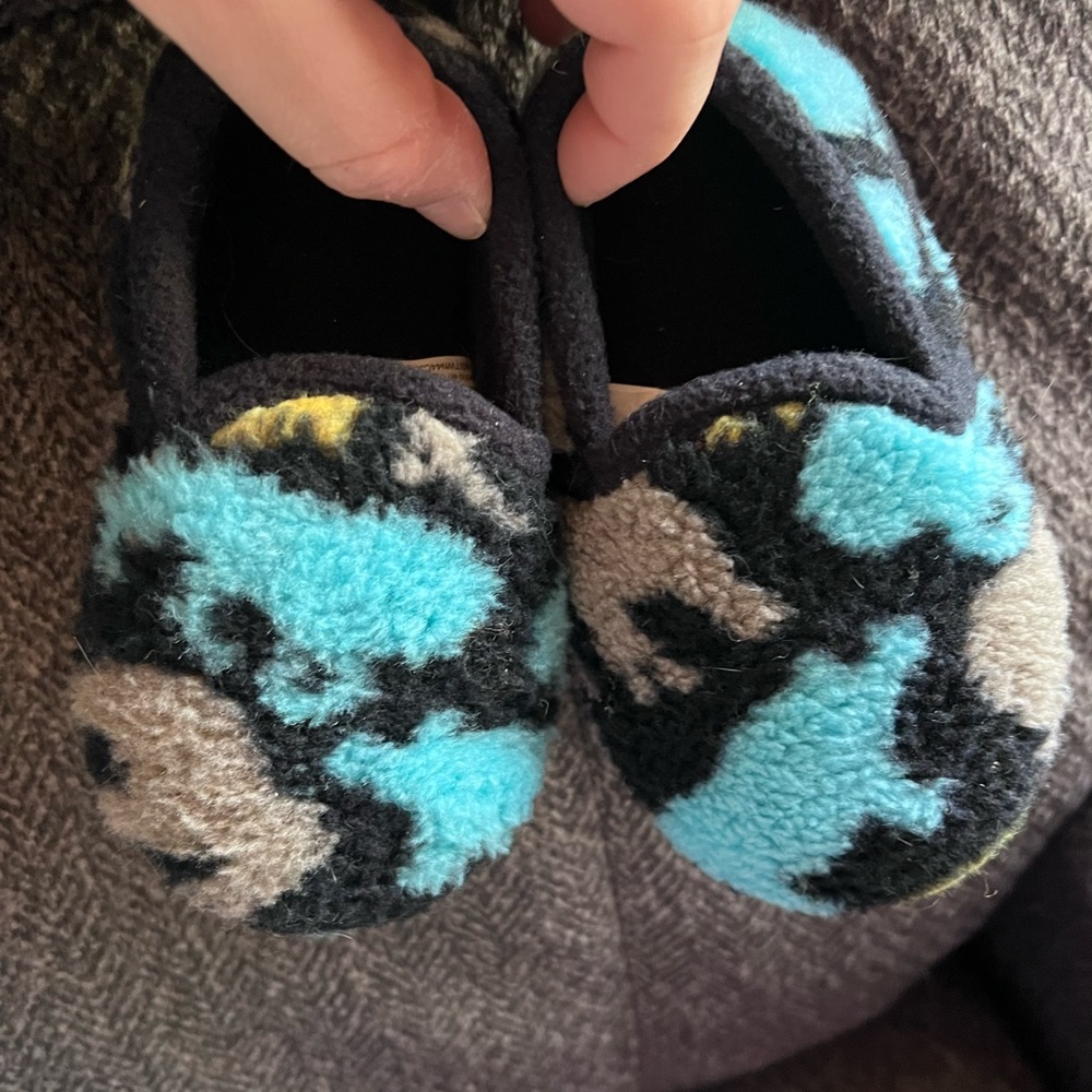 Wonder Nation Baby Slippers - Blue, Black, and Tan